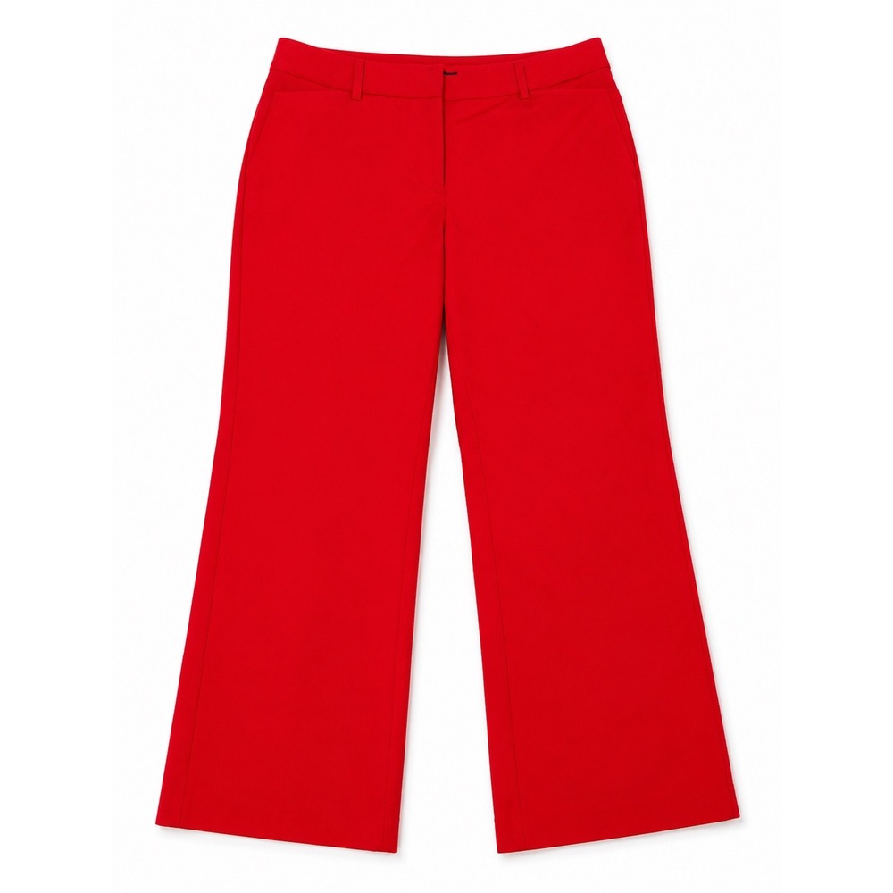 Worthington Wide Leg Trousers Women 14 Red Modern Fit Career Office Stretch Pant